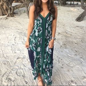 BGBG Asymmetrical Spaghetti Strap Midi Dress